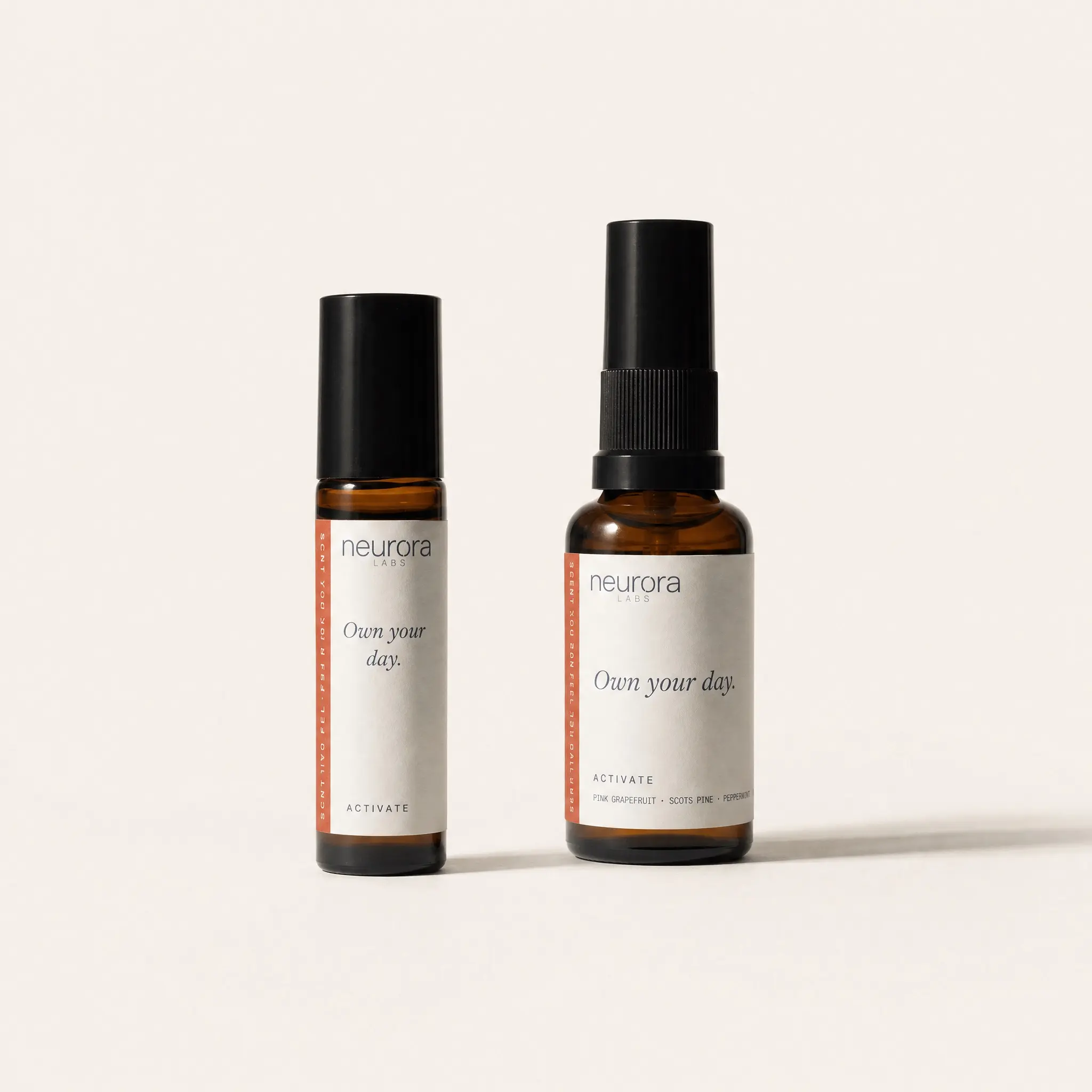 Neurora Activate roll-on and fabric spray with accurate on-pack labels
