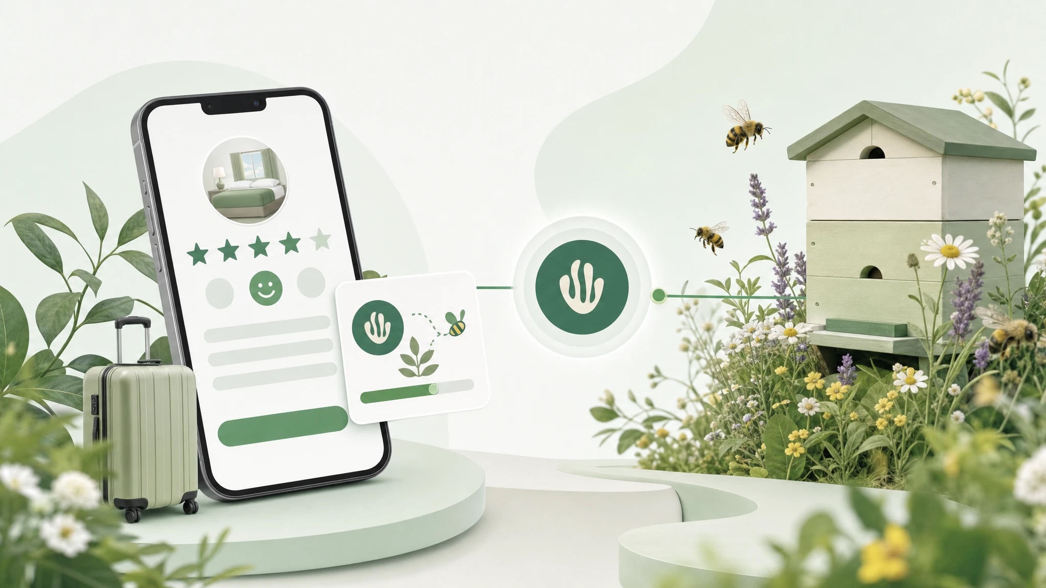 Campaign still — hotel review to hive